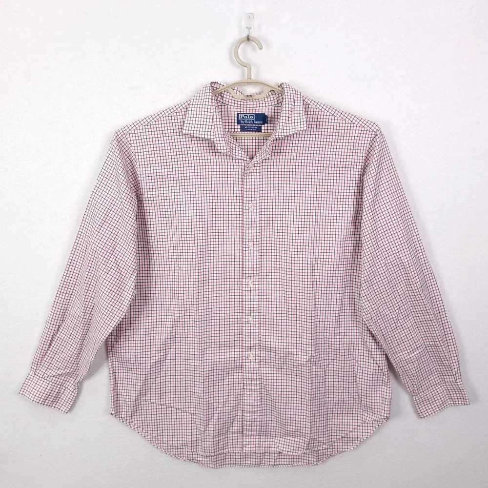 Polo Ralph Lauren Button Up Shirt Mens 2XL Westerton Classic Fit Check Cotton
